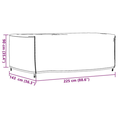 Tuinmeubelhoezen 2 st waterdicht 420D 225x143x90 cm zwart