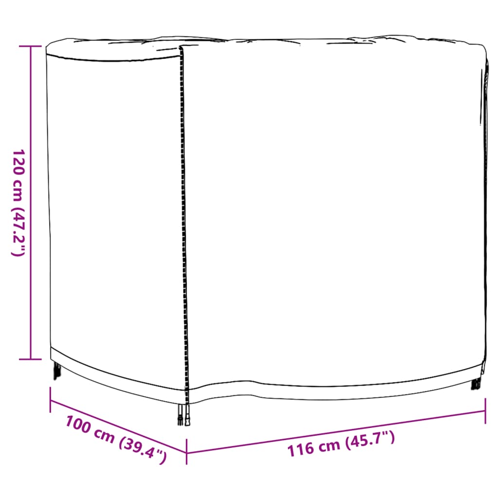 Tuinmeubelhoezen 2 st waterdicht 420D 116x100x120 cm zwart