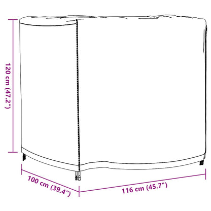 Tuinmeubelhoezen 2 st waterdicht 420D 116x100x120 cm zwart