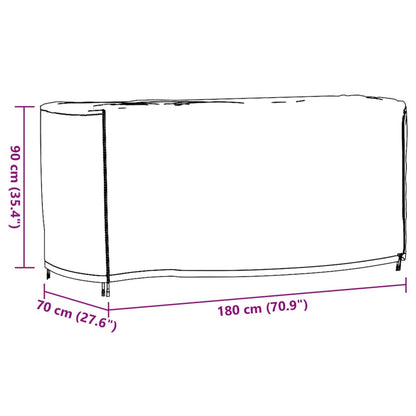 Tuinmeubelhoezen 2 st waterdicht 420D 180x70x90 cm zwart