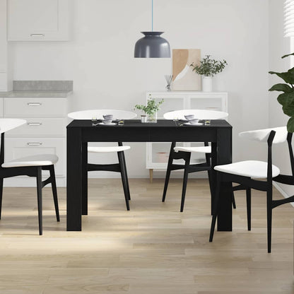 Eettafel 120x60x76 cm spaanplaat zwart eikenkleurig