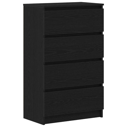Dressoir 60x35x98,5 cm spaanplaat zwart eikenkleurig
