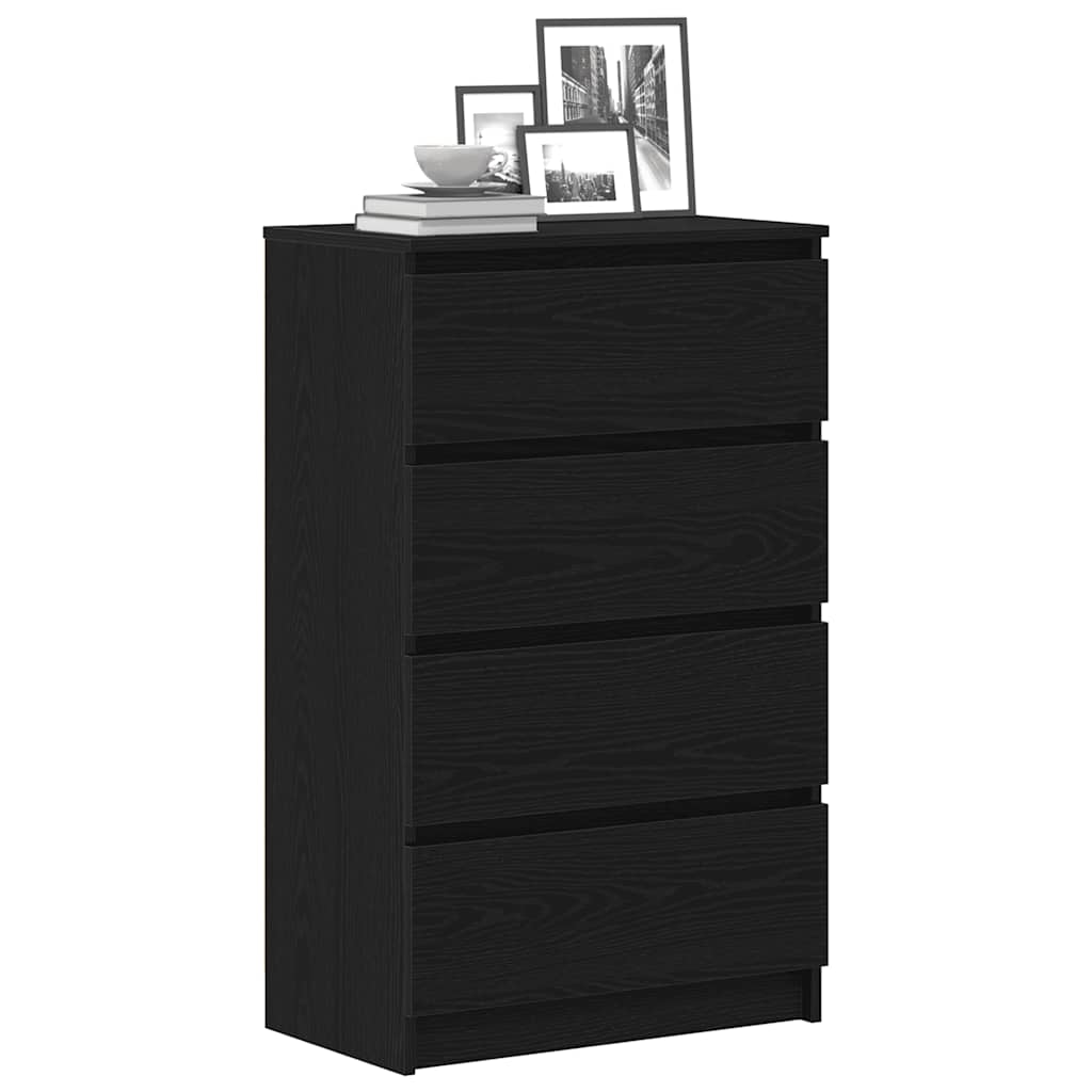 Dressoir 60x35x98,5 cm spaanplaat zwart eikenkleurig