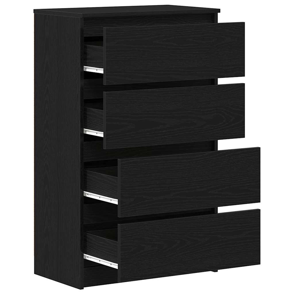 Dressoir 60x35x98,5 cm spaanplaat zwart eikenkleurig