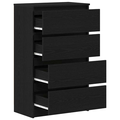 Dressoir 60x35x98,5 cm spaanplaat zwart eikenkleurig
