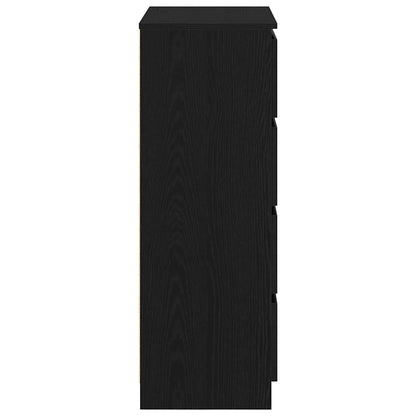 Dressoir 60x35x98,5 cm spaanplaat zwart eikenkleurig