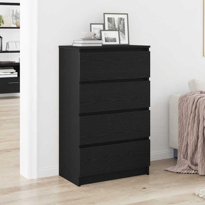 Dressoir 60x35x98,5 cm spaanplaat zwart eikenkleurig