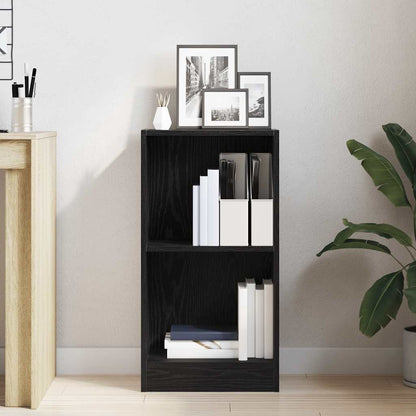Boekenkast 40x24x76 cm spaanplaat zwart eikenkleurig