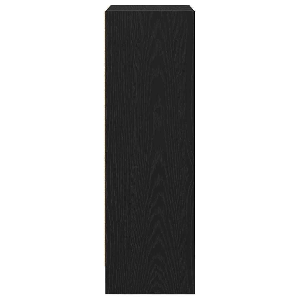 Boekenkast 40x24x76 cm spaanplaat zwart eikenkleurig