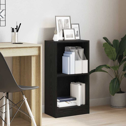 Boekenkast 40x24x76 cm spaanplaat zwart eikenkleurig