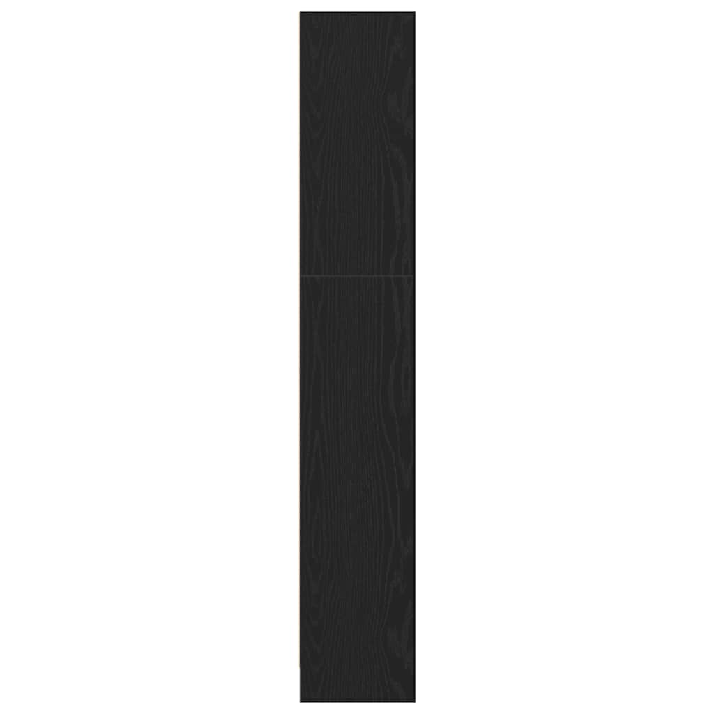 Boekenkast 4-laags 80x24x143 cm spaanplaat zwart eikenkleurig