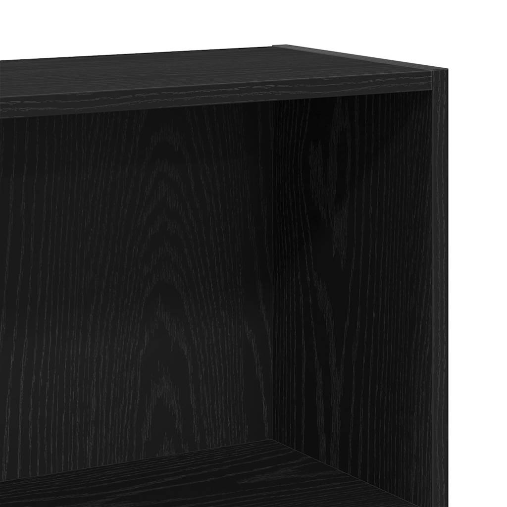 Boekenkast 4-laags 80x24x143 cm spaanplaat zwart eikenkleurig