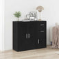 Dressoir 91x29,5x75 cm spaanplaat zwart eikenkleurig