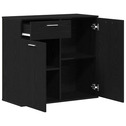 Dressoir 80x36x75 cm bewerkt hout zwart eikenkleurig