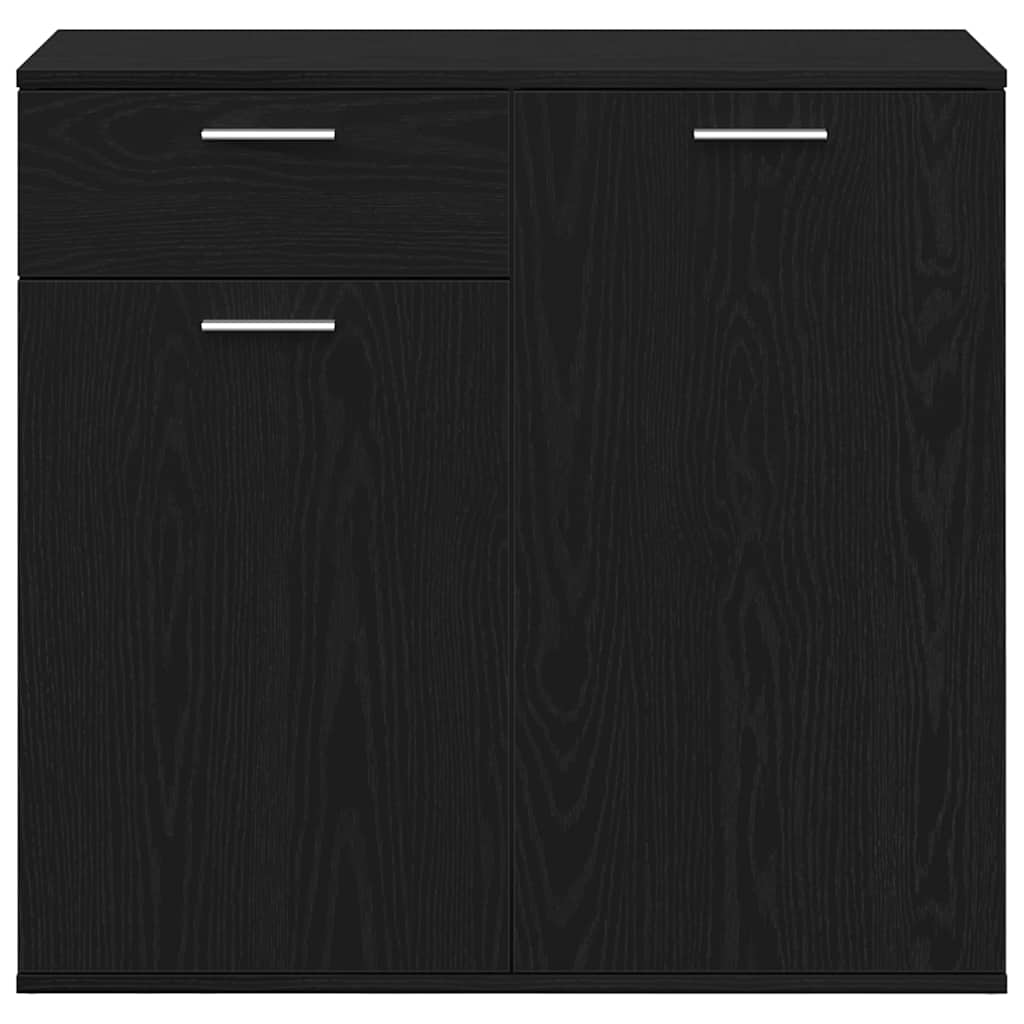 Dressoir 80x36x75 cm bewerkt hout zwart eikenkleurig