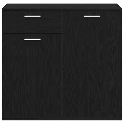 Dressoir 80x36x75 cm bewerkt hout zwart eikenkleurig