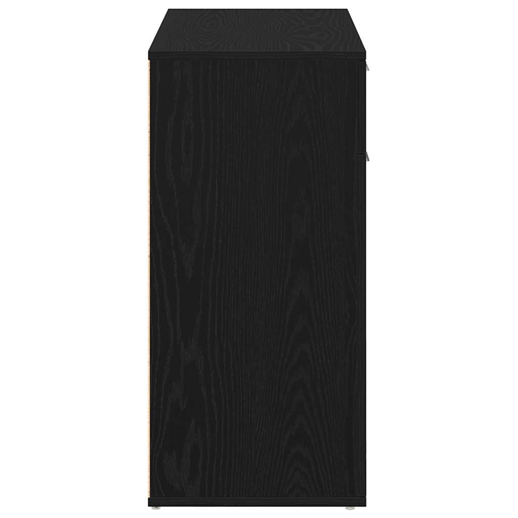 Dressoir 80x36x75 cm bewerkt hout zwart eikenkleurig