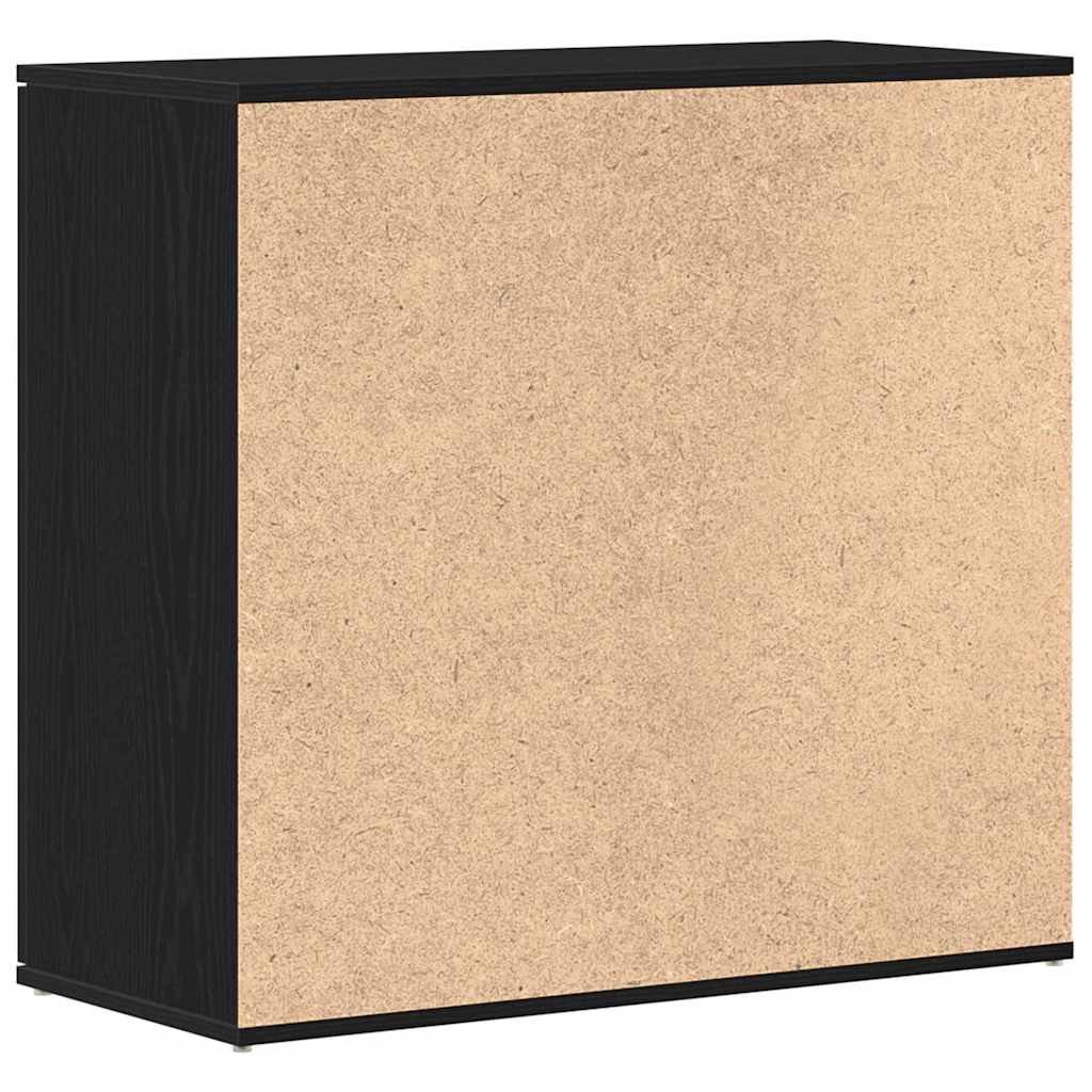 Dressoir 80x36x75 cm bewerkt hout zwart eikenkleurig
