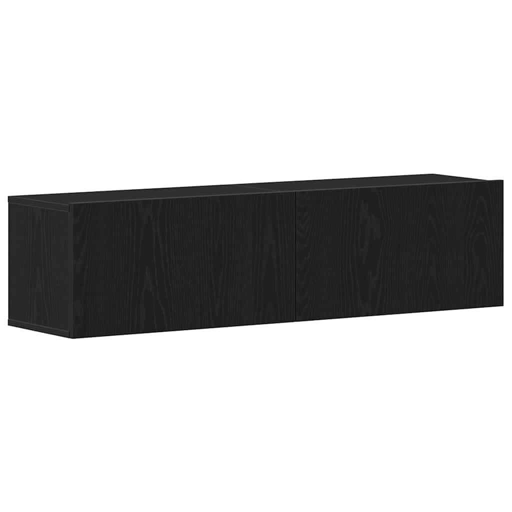 Tv-meubel 120x30x30,5 cm spaanplaat zwart eikenkleurig