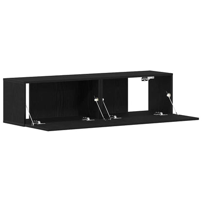 Tv-meubel 120x30x30,5 cm spaanplaat zwart eikenkleurig