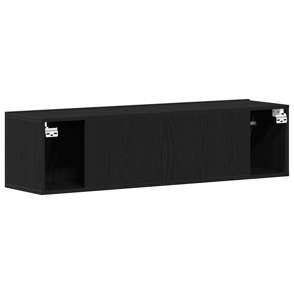Tv-meubel 120x30x30,5 cm spaanplaat zwart eikenkleurig