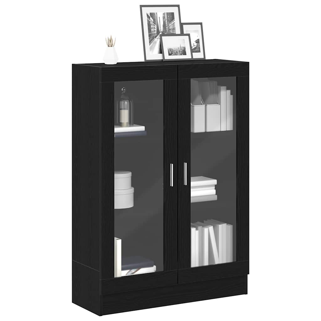 Boekenkast 82,5x30,5x115 cm spaanplaat zwart eikenkleurig