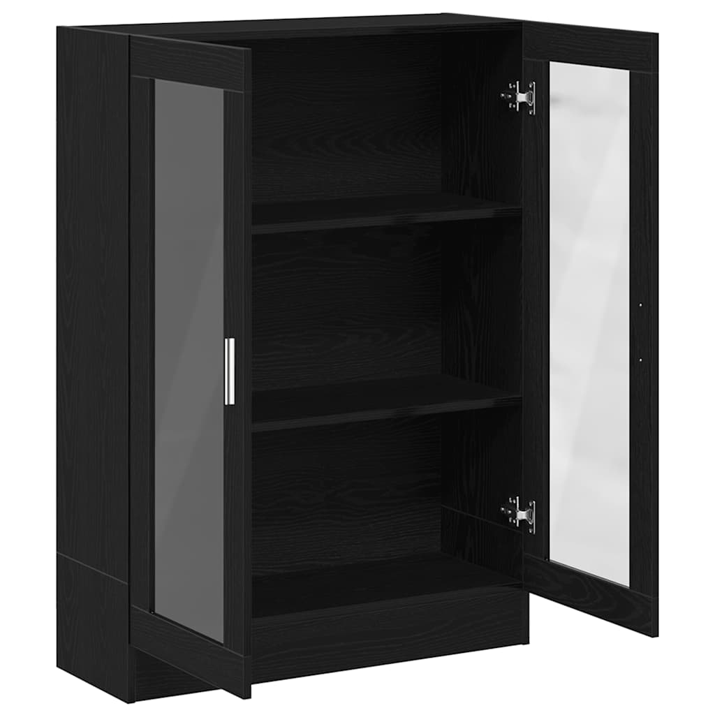 Boekenkast 82,5x30,5x115 cm spaanplaat zwart eikenkleurig
