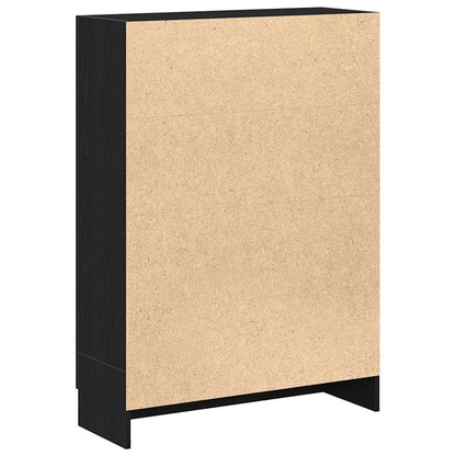Boekenkast 82,5x30,5x115 cm spaanplaat zwart eikenkleurig
