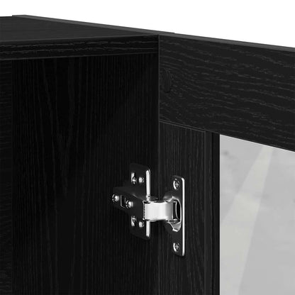 Boekenkast 82,5x30,5x115 cm spaanplaat zwart eikenkleurig