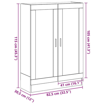 Boekenkast 82,5x30,5x115 cm spaanplaat zwart eikenkleurig