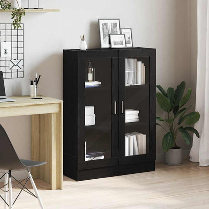 Boekenkast 82,5x30,5x115 cm spaanplaat zwart eikenkleurig