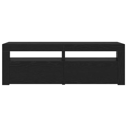 Tv-meubel met LED 120x35x40 cm bewerkt hout zwart eiken