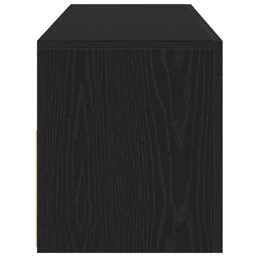 Tv-meubel met LED 120x35x40 cm bewerkt hout zwart eiken
