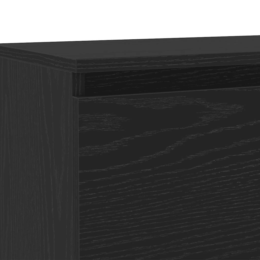 Tv-meubel met LED 120x30x36 cm bewerkt hout zwart eiken