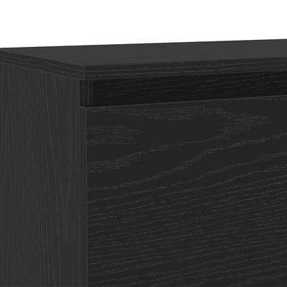 Tv-meubel met LED 120x30x36 cm bewerkt hout zwart eiken