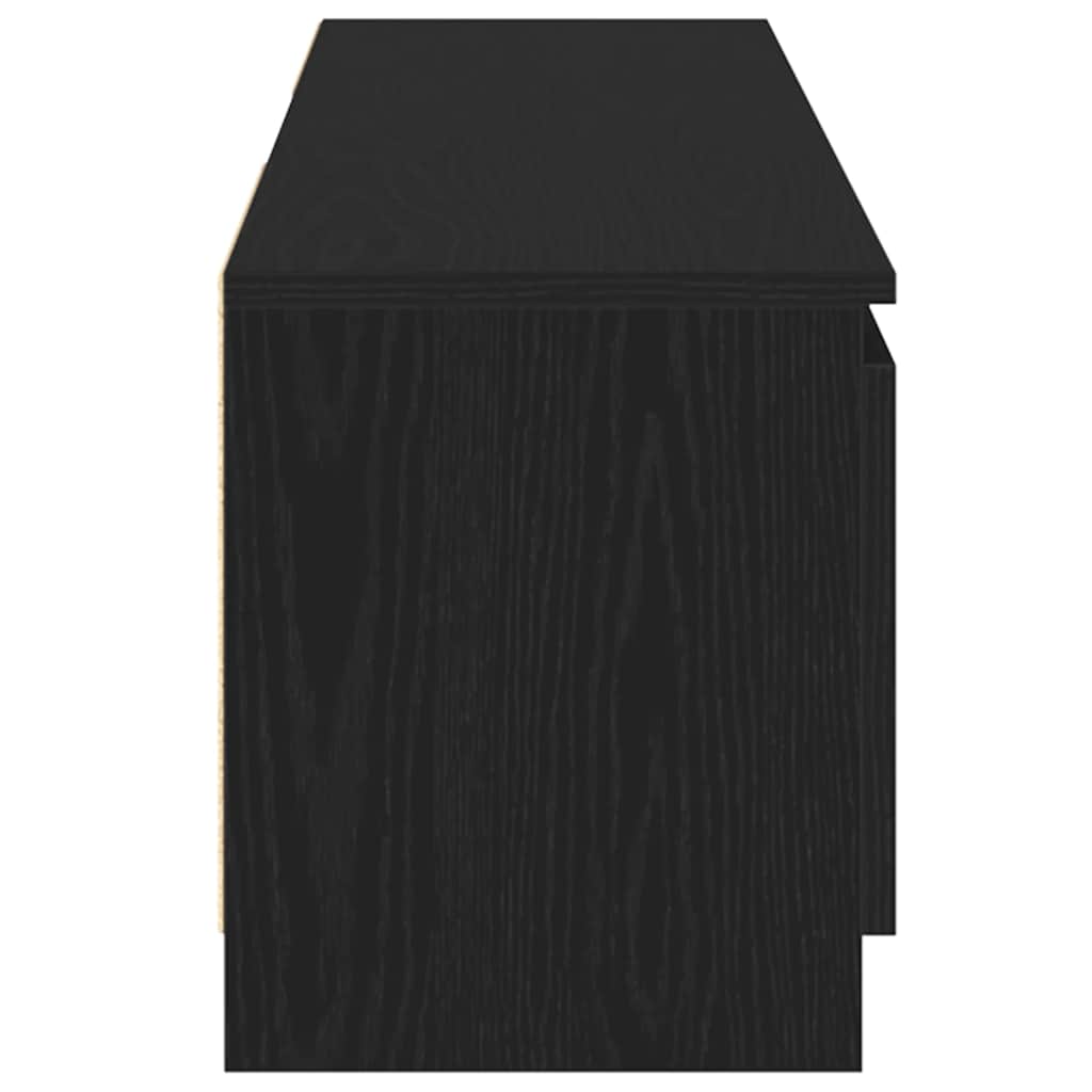 Tv-meubel met LED 120x30x36 cm bewerkt hout zwart eiken