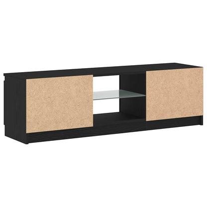 Tv-meubel met LED 120x30x36 cm bewerkt hout zwart eiken