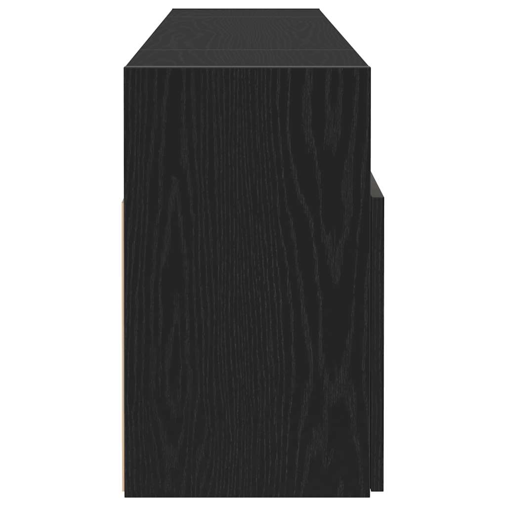 Tv-meubel met LED 120x30x50 cm bewerkt hout zwart eiken