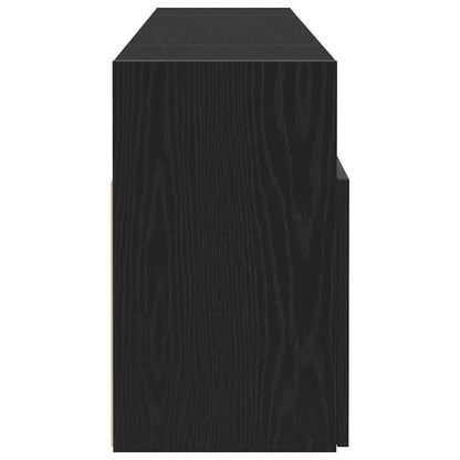 Tv-meubel met LED 120x30x50 cm bewerkt hout zwart eiken