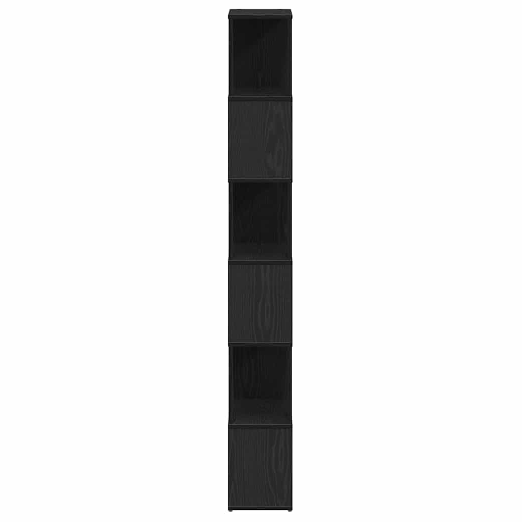 Boekenkast/kamerscherm 60x24x186 cm zwart eikenkleurig