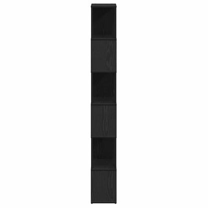 Boekenkast/kamerscherm 60x24x186 cm zwart eikenkleurig