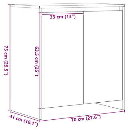 Dressoir 70x41x75 cm bewerkt hout zwart eikenkleur