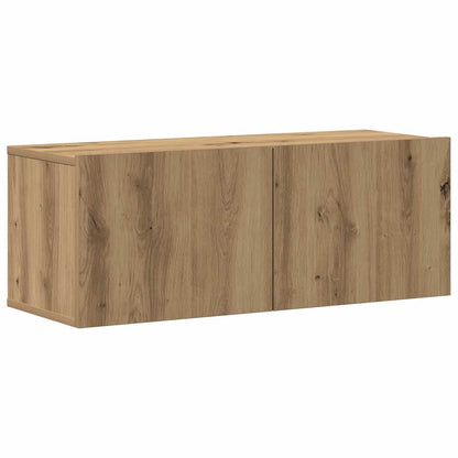 Tv-wandkasten 4 st bewerkt hout artisanaal eikenkleurig