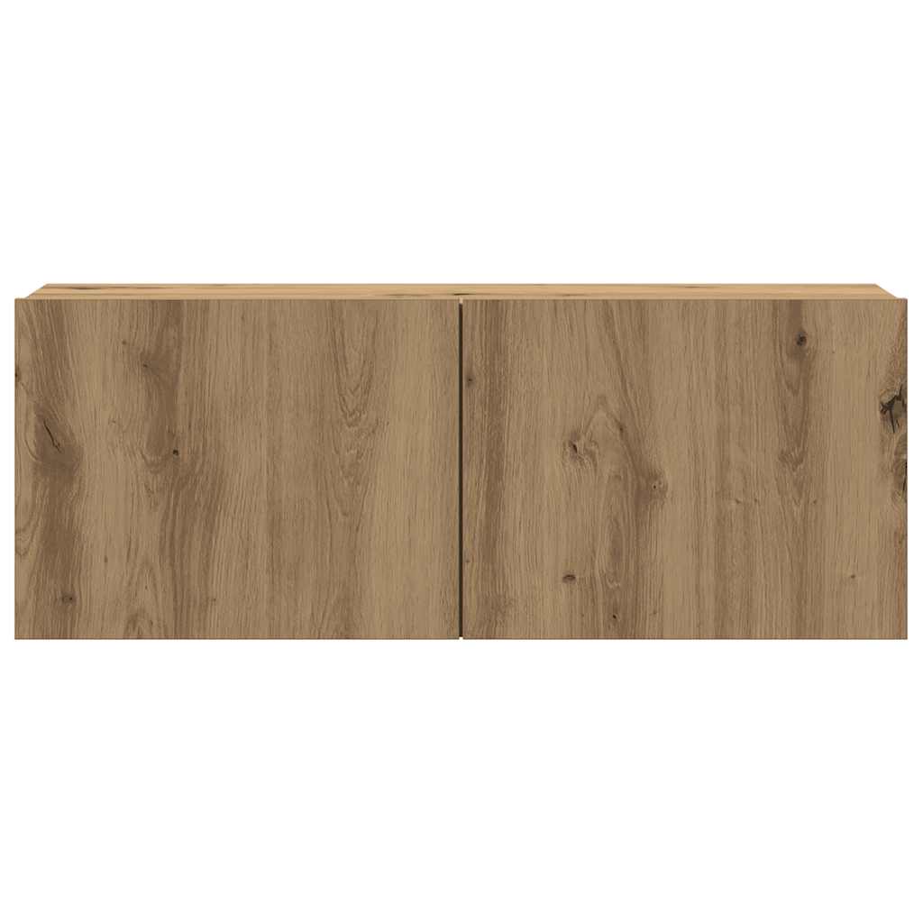 Tv-wandkasten 4 st bewerkt hout artisanaal eikenkleurig