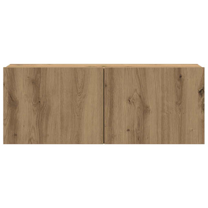 Tv-wandkasten 4 st bewerkt hout artisanaal eikenkleurig