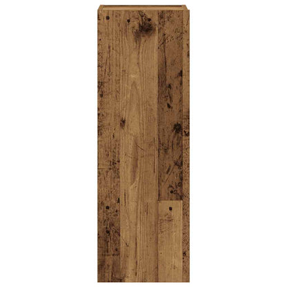 Tv-wandkasten 3 st bewerkt hout oud houtkleurig