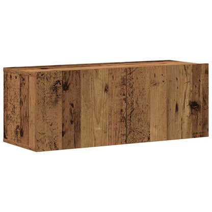 Tv-wandkasten 3 st bewerkt hout oud houtkleurig