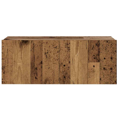 Tv-wandkasten 3 st bewerkt hout oud houtkleurig