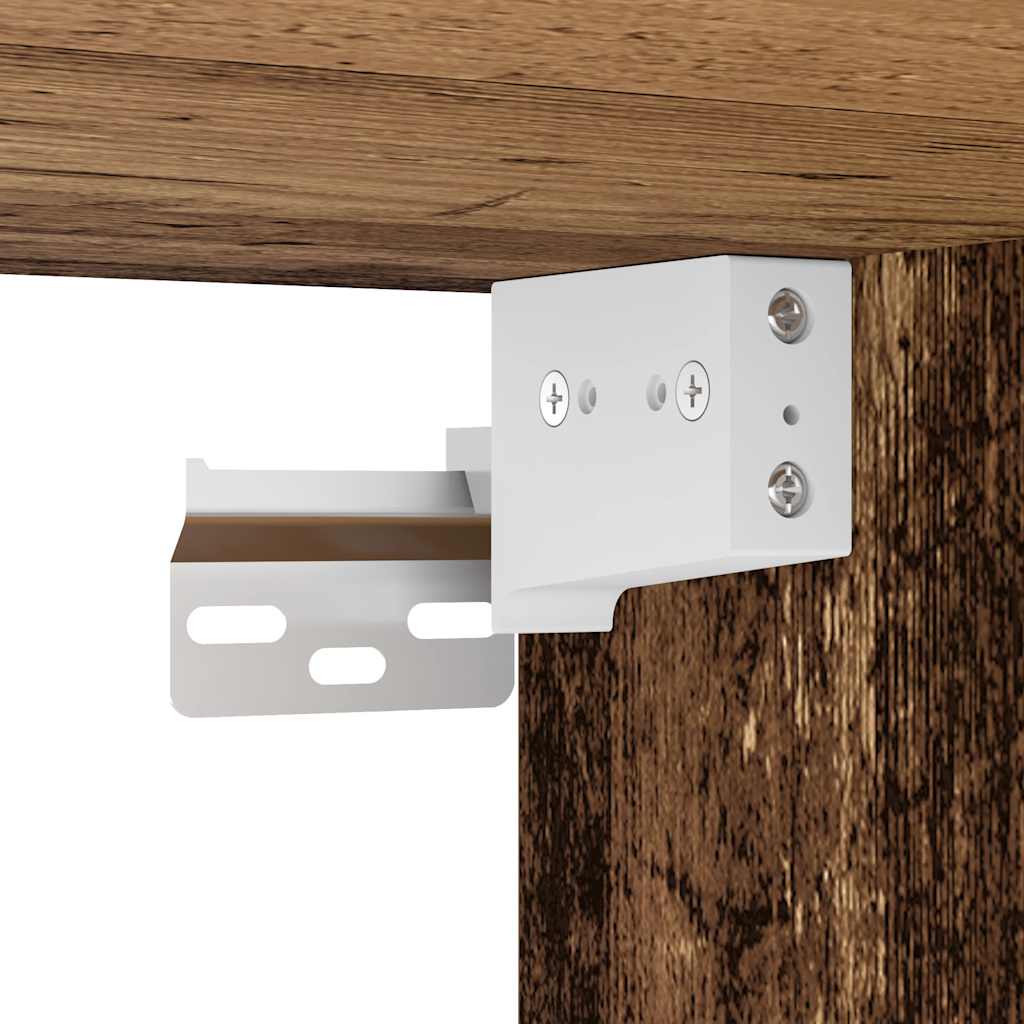 Tv-wandkasten 3 st bewerkt hout oud houtkleurig