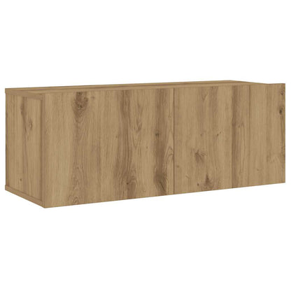 Tv-wandkasten 6 st bewerkt hout artisanaal eikenkleurig
